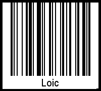 Der Voname Loic als Barcode und QR-Code