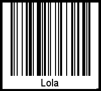 Der Voname Lola als Barcode und QR-Code