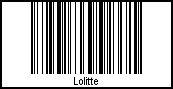 Der Voname Lolitte als Barcode und QR-Code
