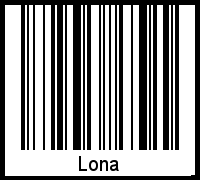 Der Voname Lona als Barcode und QR-Code