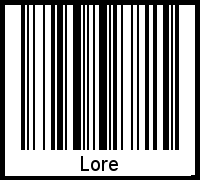 Barcode des Vornamen Lore