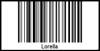 Der Voname Lorella als Barcode und QR-Code