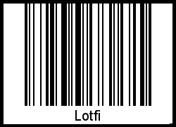 Barcode des Vornamen Lotfi