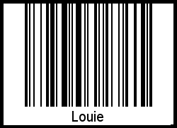 Der Voname Louie als Barcode und QR-Code