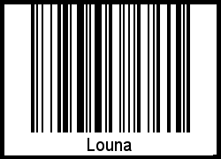 Der Voname Louna als Barcode und QR-Code