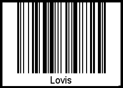 Der Voname Lovis als Barcode und QR-Code