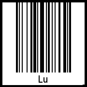 Der Voname Lu als Barcode und QR-Code