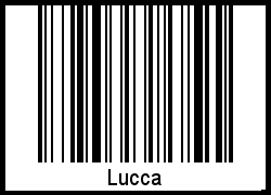Der Voname Lucca als Barcode und QR-Code