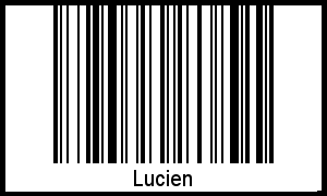 Der Voname Lucien als Barcode und QR-Code