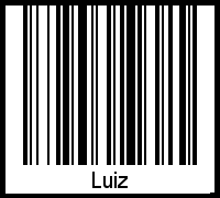 Der Voname Luiz als Barcode und QR-Code