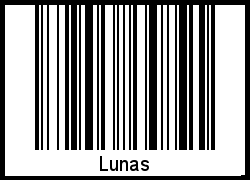 Barcode des Vornamen Lunas
