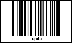 Der Voname Lupita als Barcode und QR-Code