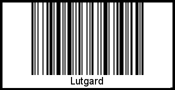 Der Voname Lutgard als Barcode und QR-Code