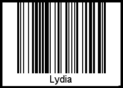 Der Voname Lydia als Barcode und QR-Code