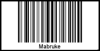 Barcode des Vornamen Mabruke