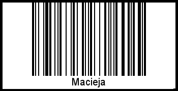 Macieja als Barcode und QR-Code