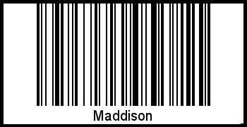 Der Voname Maddison als Barcode und QR-Code