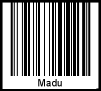 Barcode des Vornamen Madu