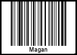 Der Voname Magan als Barcode und QR-Code