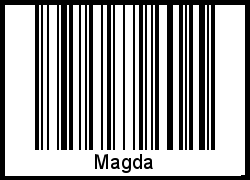 Der Voname Magda als Barcode und QR-Code