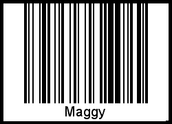 Der Voname Maggy als Barcode und QR-Code