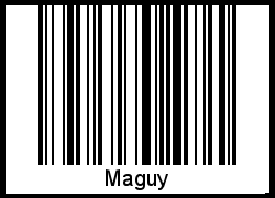 Der Voname Maguy als Barcode und QR-Code
