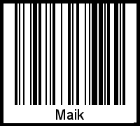 Der Voname Maik als Barcode und QR-Code