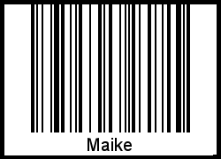Der Voname Maike als Barcode und QR-Code