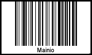 Der Voname Mainio als Barcode und QR-Code