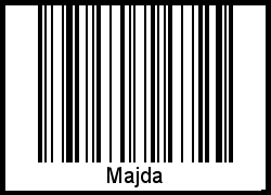 Der Voname Majda als Barcode und QR-Code