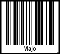 Der Voname Majo als Barcode und QR-Code