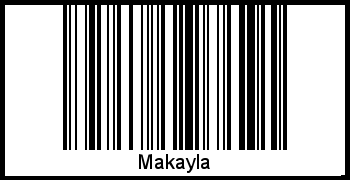 Der Voname Makayla als Barcode und QR-Code