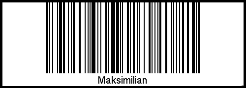 Der Voname Maksimilian als Barcode und QR-Code