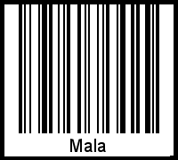 Der Voname Mala als Barcode und QR-Code