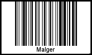 Der Voname Malger als Barcode und QR-Code