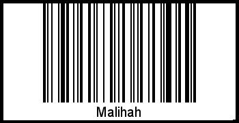 Der Voname Malihah als Barcode und QR-Code