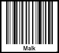 Der Voname Malk als Barcode und QR-Code