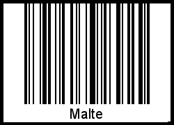 Interpretation von Malte als Barcode