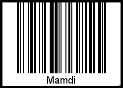 Der Voname Mamdi als Barcode und QR-Code