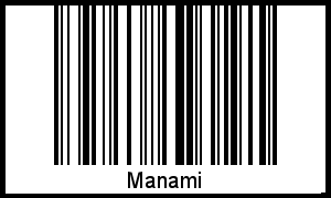 Der Voname Manami als Barcode und QR-Code