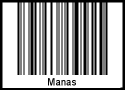 Der Voname Manas als Barcode und QR-Code