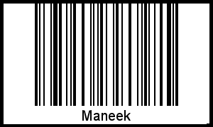 Der Voname Maneek als Barcode und QR-Code
