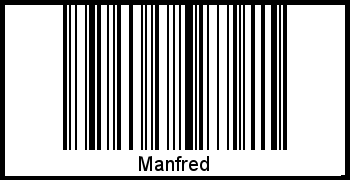 Der Voname Manfred als Barcode und QR-Code