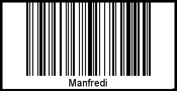 Der Voname Manfredi als Barcode und QR-Code