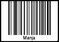 Der Voname Manja als Barcode und QR-Code