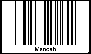 Der Voname Manoah als Barcode und QR-Code