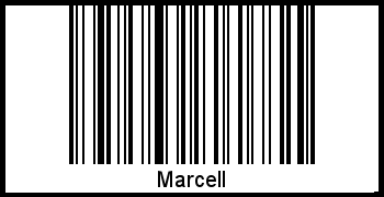Der Voname Marcell als Barcode und QR-Code