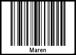 Der Voname Maren als Barcode und QR-Code