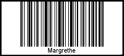 Der Voname Margrethe als Barcode und QR-Code
