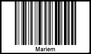 Mariem als Barcode und QR-Code